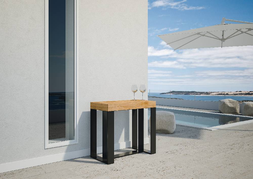 Itamoby Consolle Futura Premium Abete Tinto Telaio Antracite