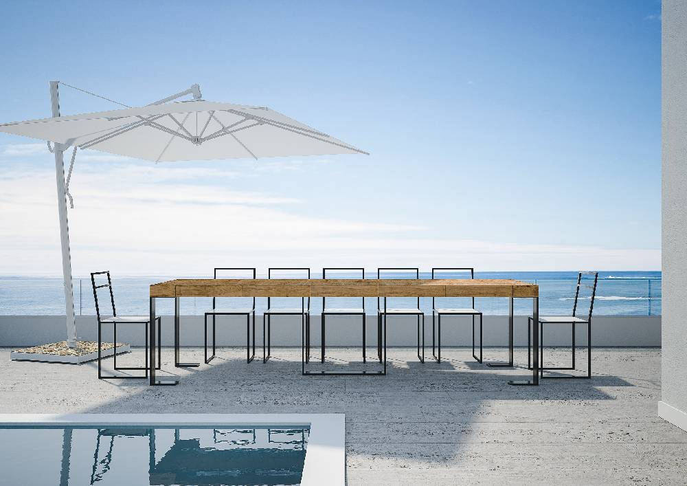 Itamoby Consolle Futura Premium Abete Tinto Telaio Antracite