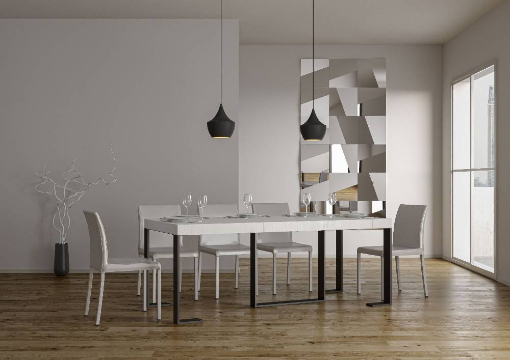 Itamoby Consolle Futura Premium Bianco Frassino Telaio Antracite