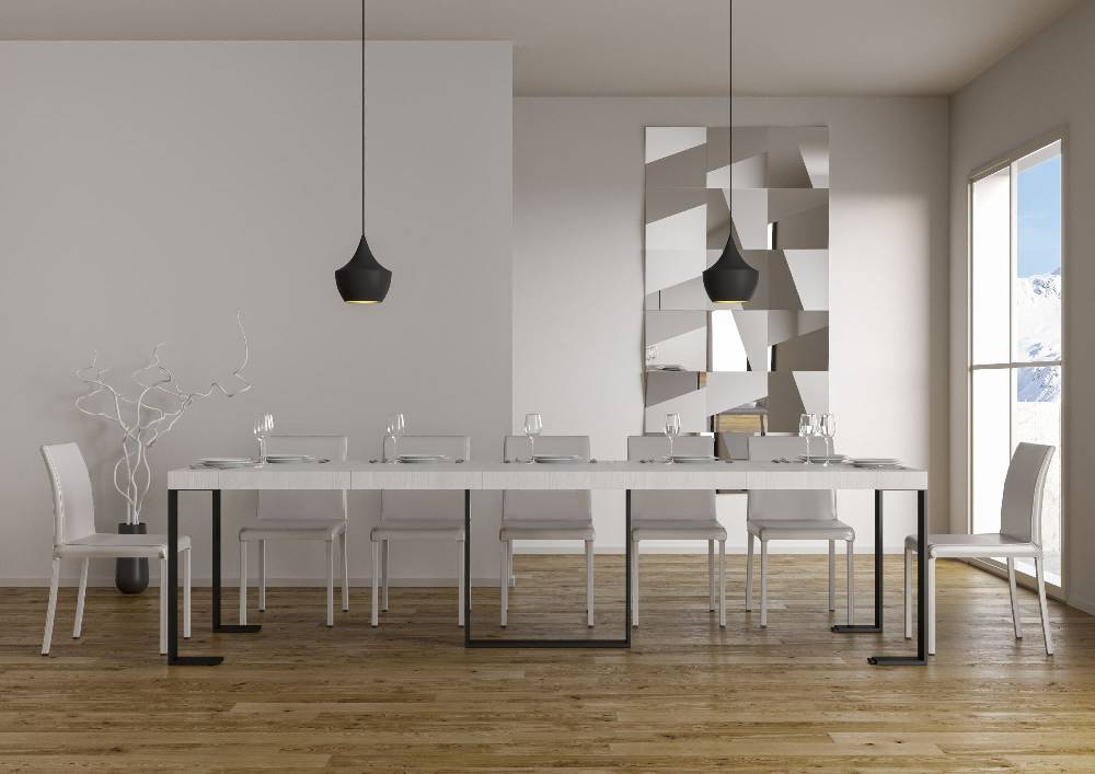 Itamoby Consolle Futura Premium Bianco Frassino Telaio Antracite