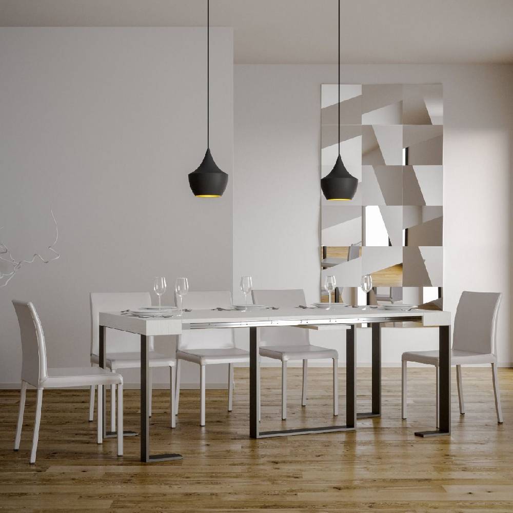 Itamoby Consolle Futura Small Bianco Frassino Telaio Antracite