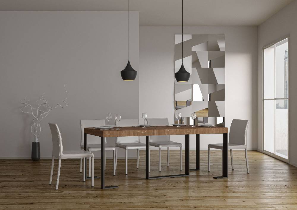 Itamoby Consolle Futura Small Premium Abete Tinto Telaio Antracite