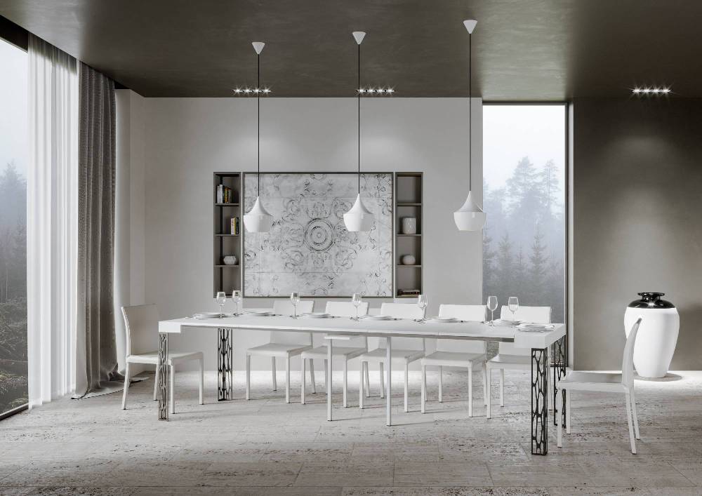 Itamoby Consolle Ghibli Bianco Frassino Gambe Antracite