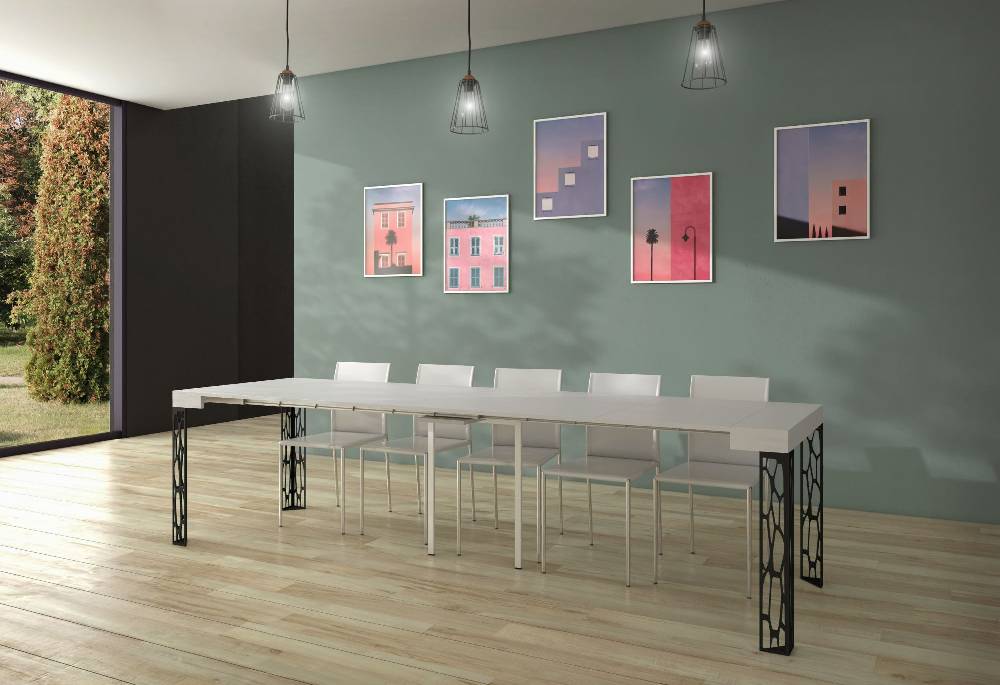 Itamoby Consolle Ghibli Bianco Frassino Gambe Antracite