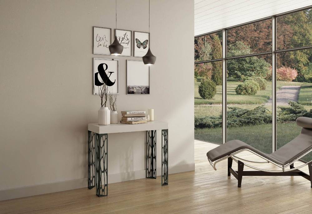 Itamoby Consolle Ghibli Small Bianco Frassino Gambe Antracite