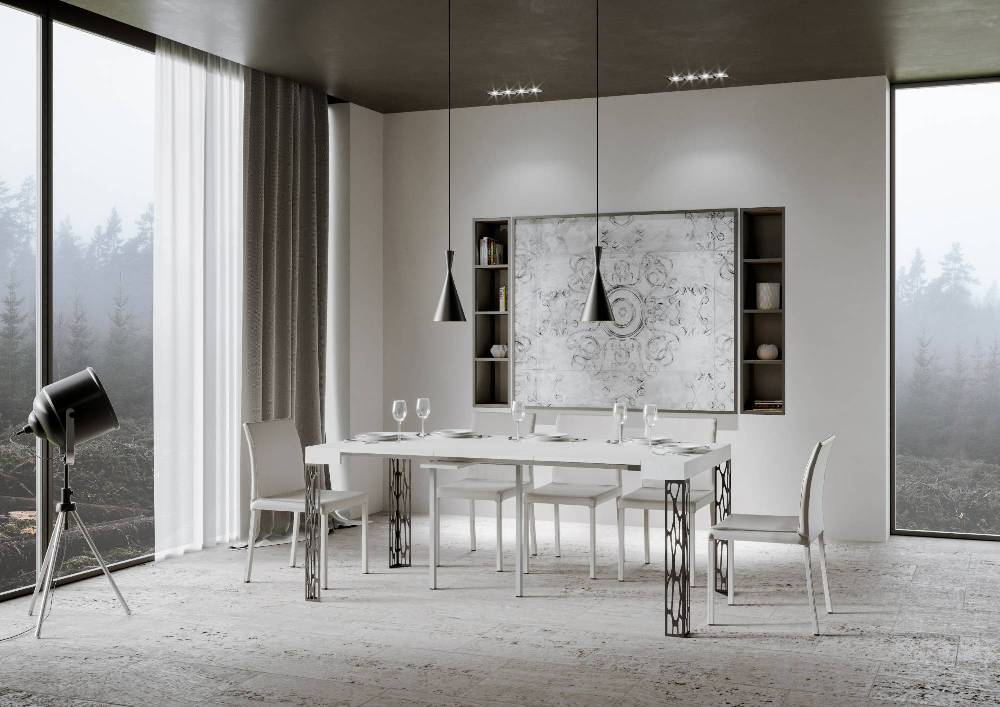 Itamoby Consolle Ghibli Small Bianco Frassino Gambe Antracite