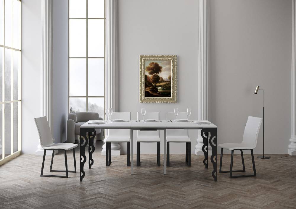 Itamoby Consolle Karamay Evolution Bianco Frassino Telaio Antracite