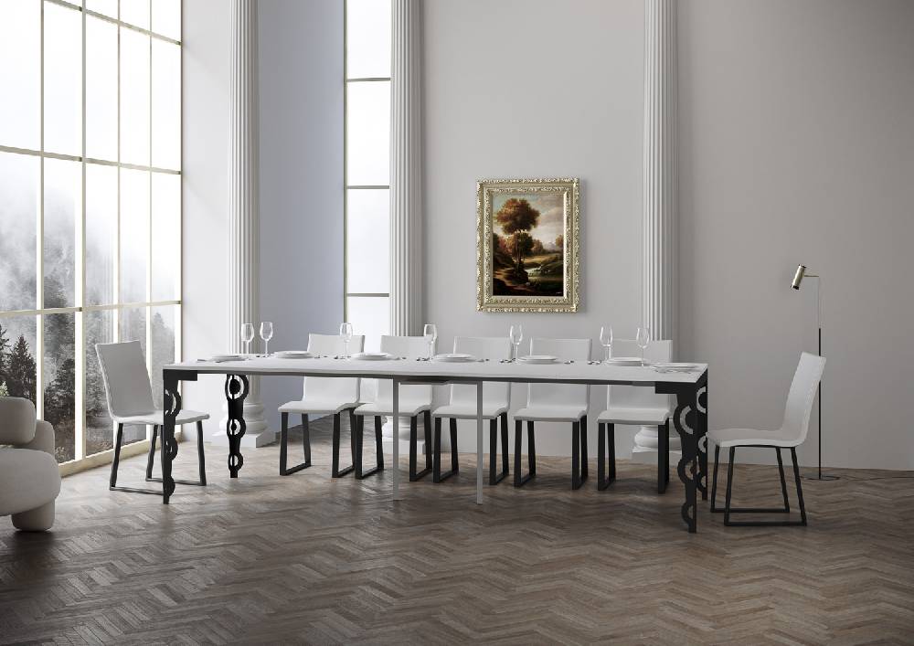 Itamoby Consolle Karamay Evolution Bianco Frassino Telaio Antracite