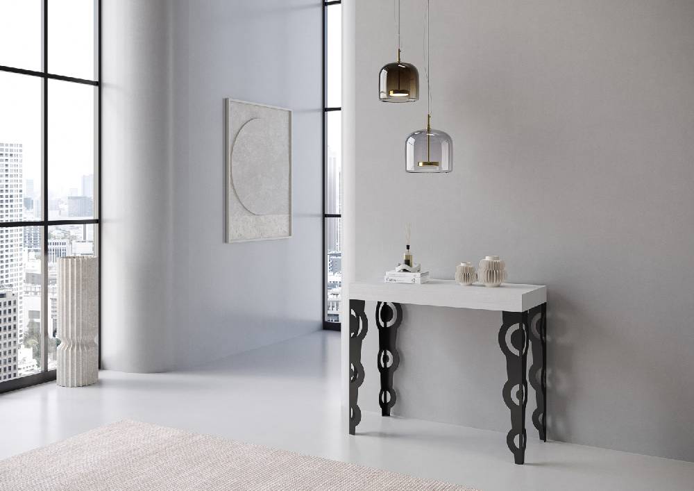 Itamoby Consolle Karamay Premium Bianco Frassino Telaio Antracite