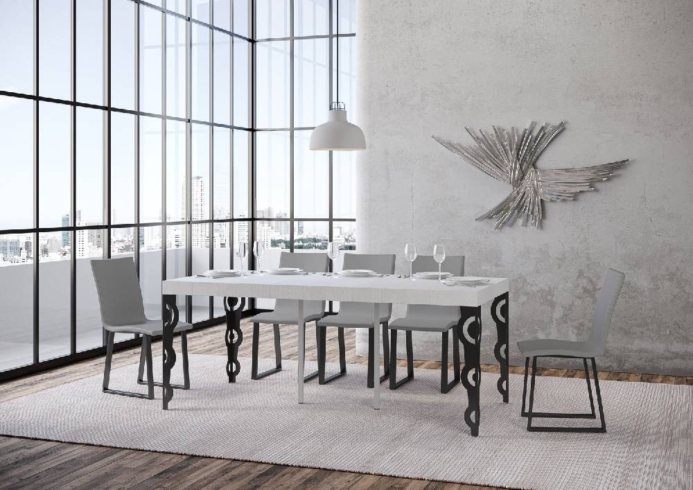 Itamoby Consolle Karamay Premium Bianco Frassino Telaio Antracite