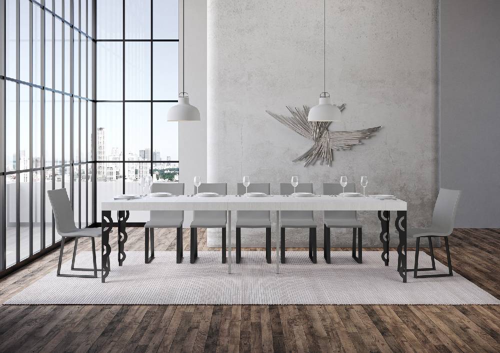 Itamoby Consolle Karamay Premium Bianco Frassino Telaio Antracite