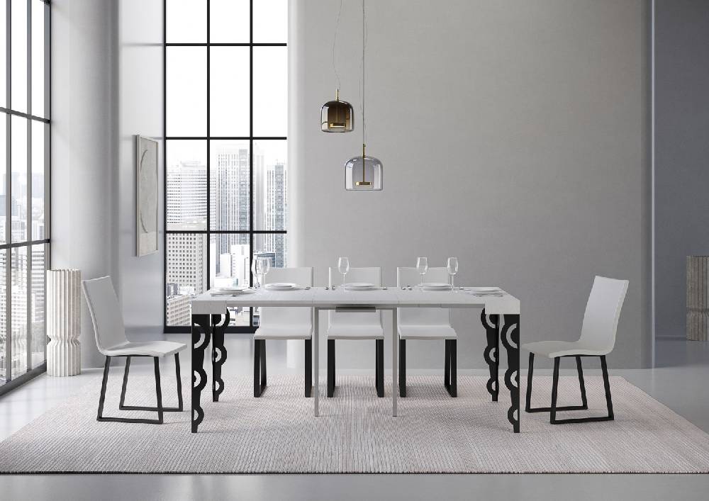 Itamoby Consolle Karamay Small Bianco Frassino Telaio Antracite