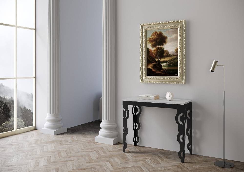 Itamoby Consolle Karamay Small Evolution Bianco Frassino Telaio Antracite