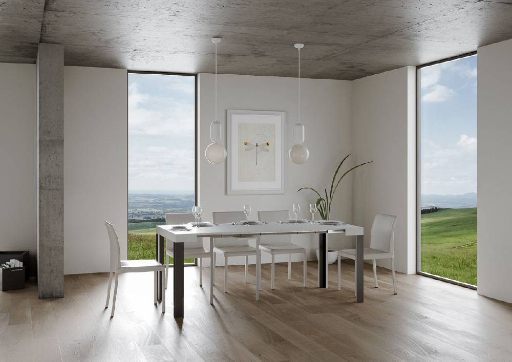 Itamoby Consolle Linea Bianco Frassino Gambe Antracite