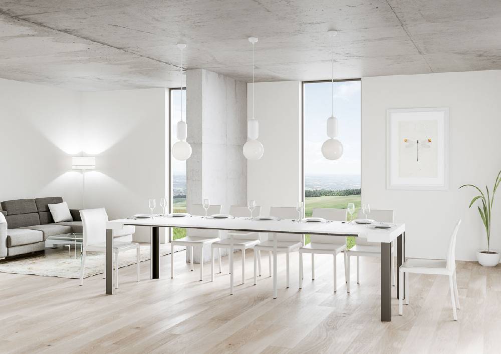 Itamoby Consolle Linea Bianco Frassino Gambe Antracite