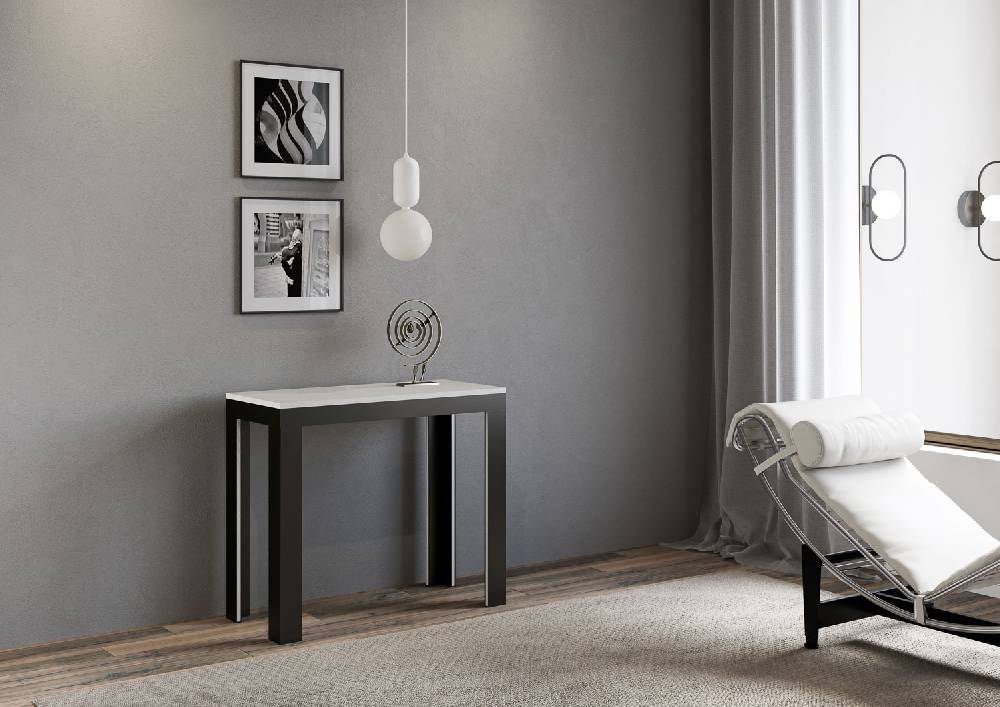 Itamoby Consolle Linea Evolution Bianco Frassino Gambe Antracite