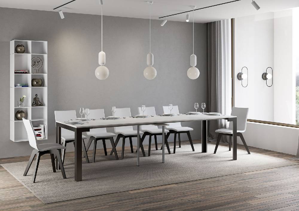 Itamoby Consolle Linea Evolution Bianco Frassino Gambe Antracite