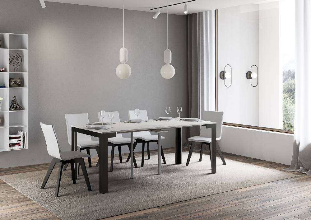 Itamoby Consolle Linea Evolution Small Bianco Frassino Gambe Antracite