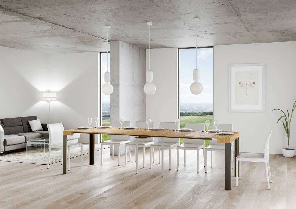 Itamoby Consolle Linea Quercia Natura Gambe Antracite