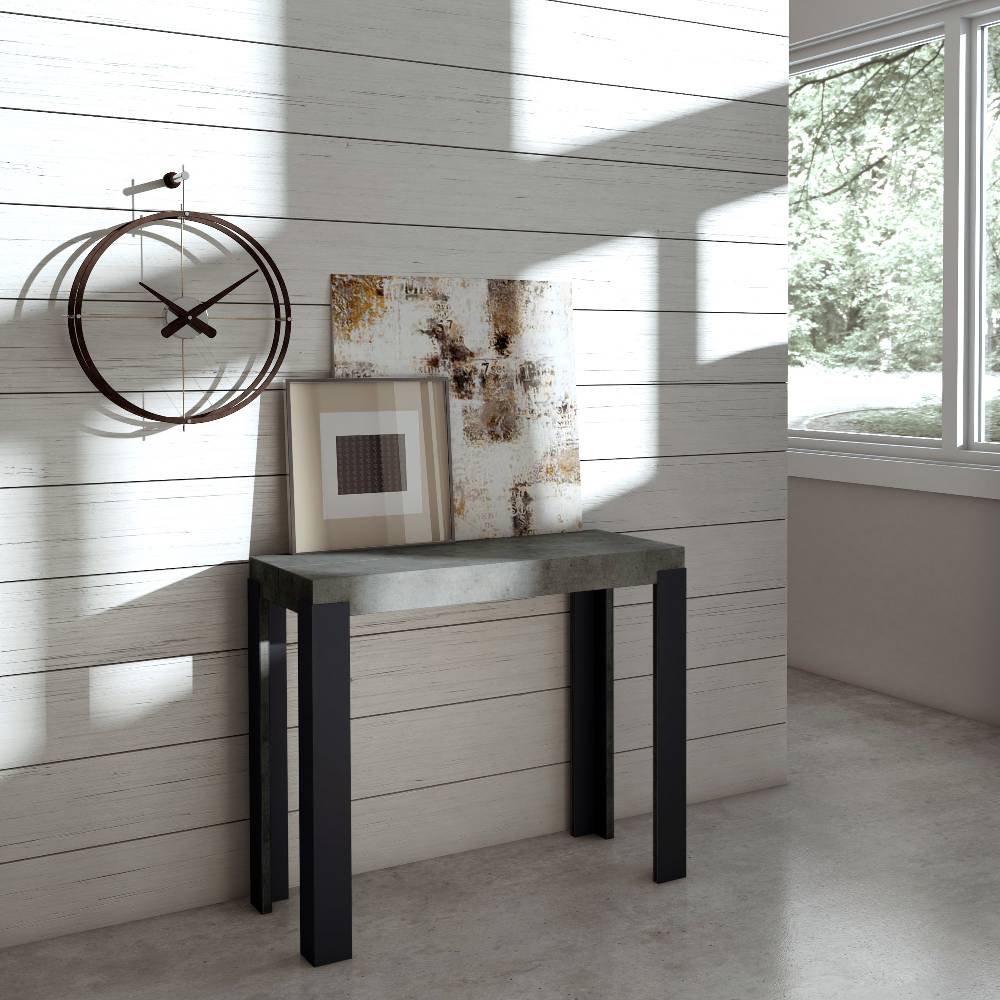 Itamoby Consolle Linea Small Cemento Gambe Antracite