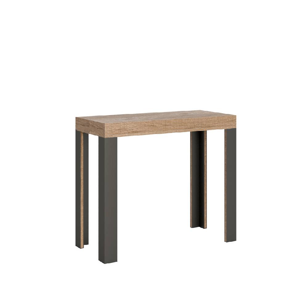 Itamoby Consolle Linea Small Quercia Natura gambe Antracite