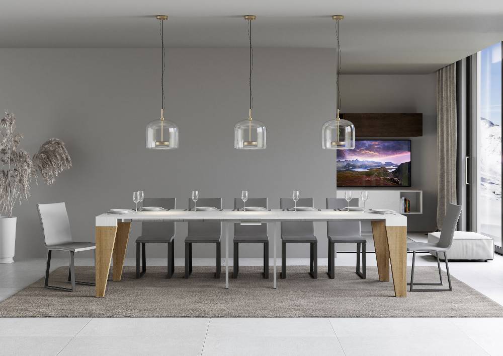 Itamoby Consolle Naxy Mix Bianco Frassino Gambe Quercia Natura