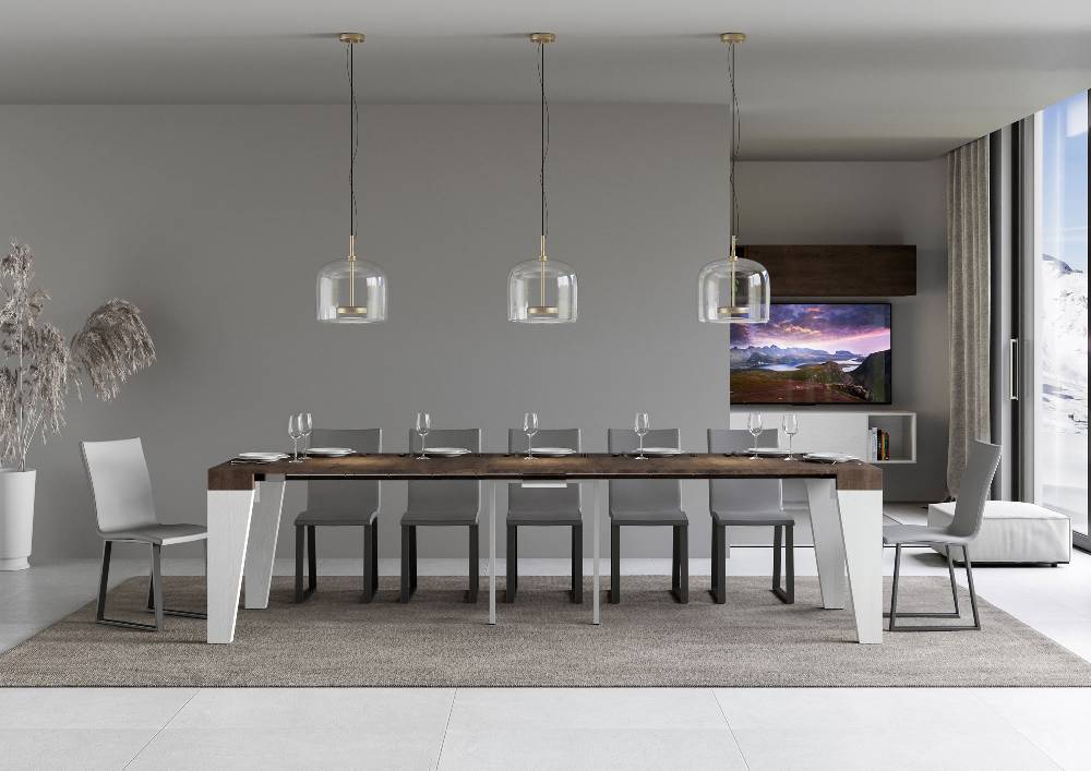 Itamoby Consolle Naxy Mix Piano Noce Gambe Bianco Frassino