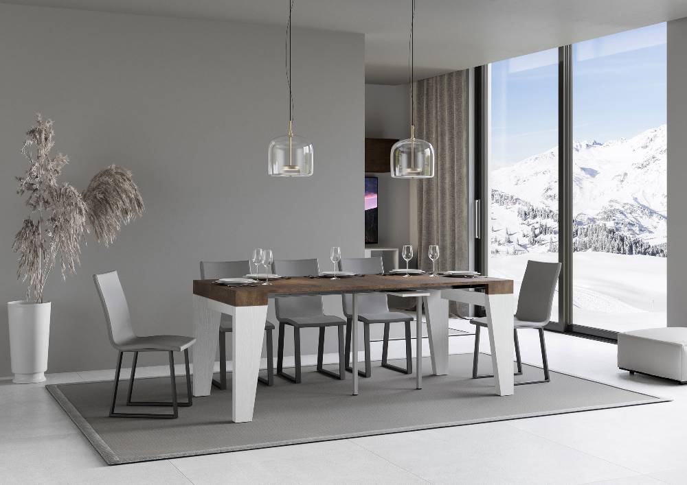 Itamoby Consolle Naxy Mix Small Piano Noce Gambe Bianco Frassino