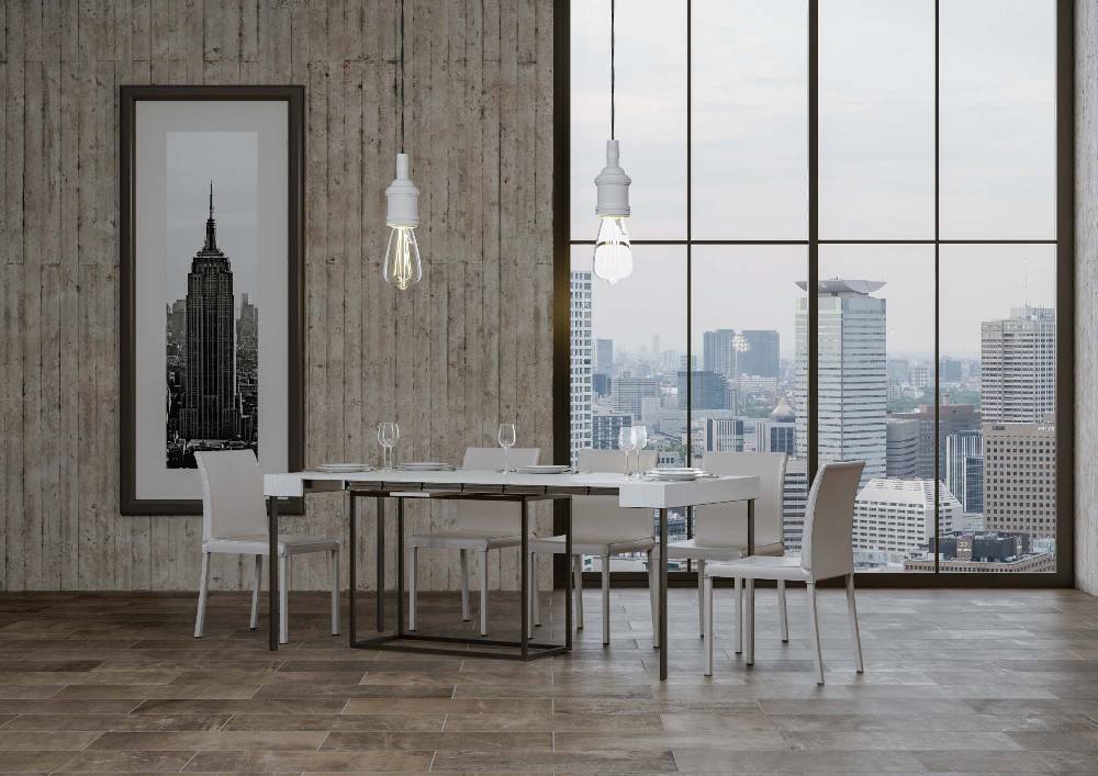 Itamoby Consolle Nordica Bianco Frassino Telaio Antracite