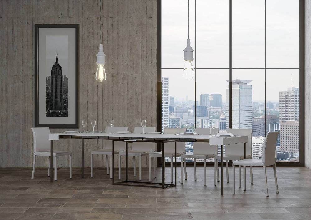 Itamoby Consolle Nordica Bianco Frassino Telaio Antracite