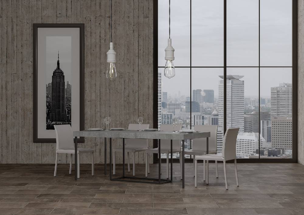 Itamoby Consolle Nordica Premium Cemento Telaio Antracite