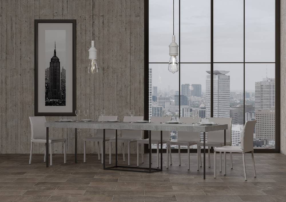 Itamoby Consolle Nordica Premium Cemento Telaio Antracite