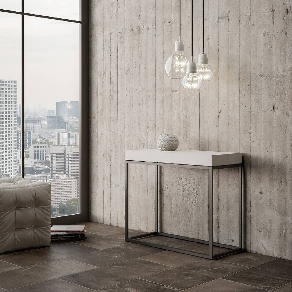 Itamoby Consolle Nordica Small Bianco Frassino Telaio Antracite