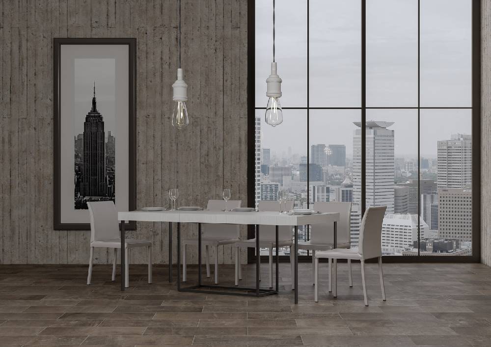 Itamoby Consolle Nordica Small Premium Bianco Frassino Telaio Antracite