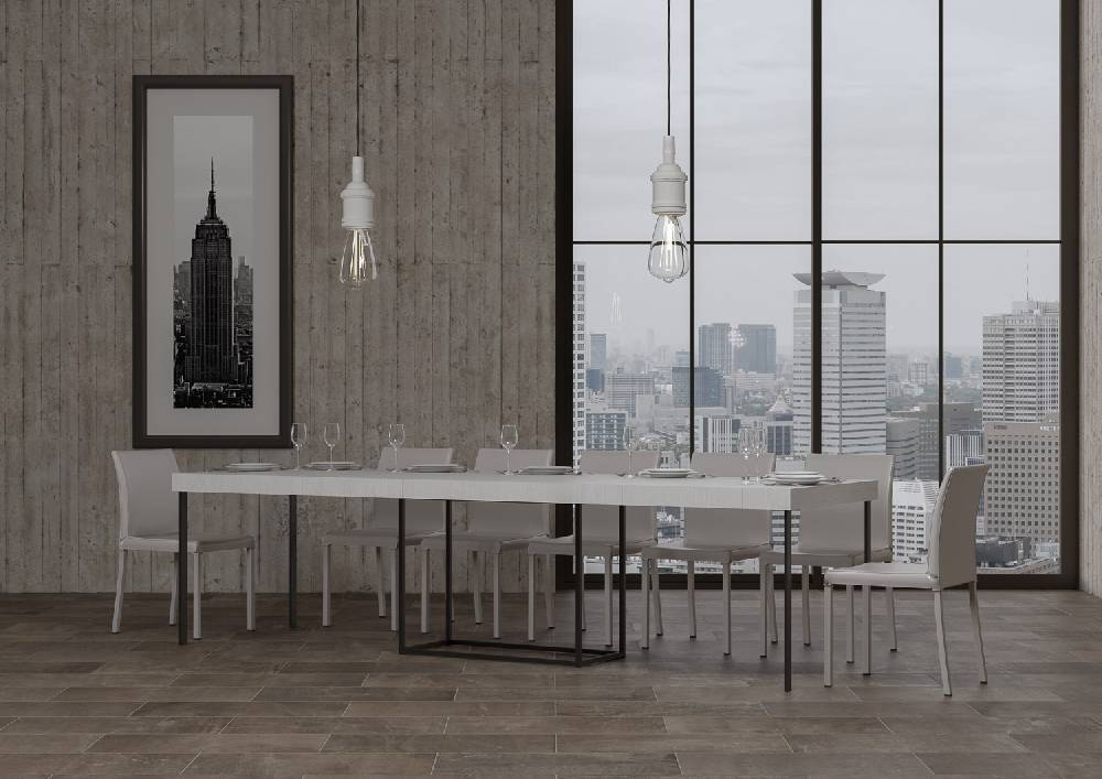 Itamoby Consolle Nordica Small Premium Bianco Frassino Telaio Antracite