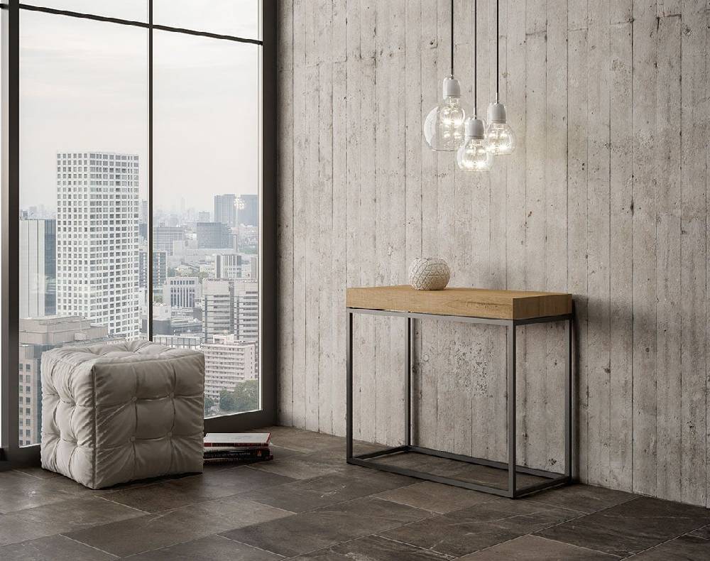 Itamoby Consolle Nordica Small Premium Quercia Natura Telaio Antracite