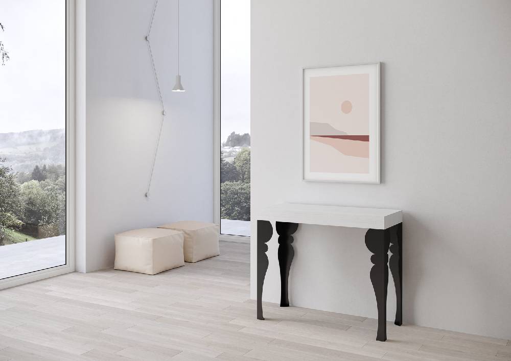 Itamoby Consolle Paxon Premium Bianco Frassino Telaio Antracite