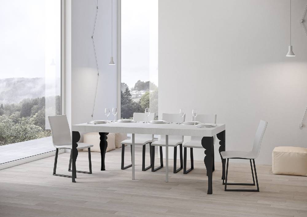 Itamoby Consolle Paxon Premium Bianco Frassino Telaio Antracite