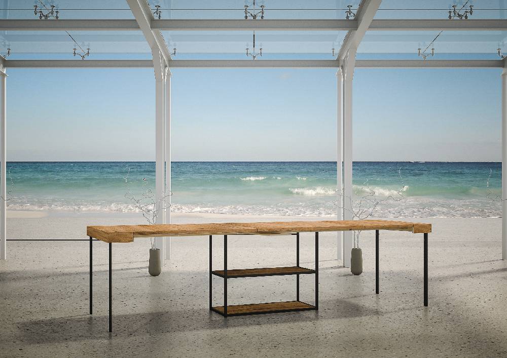 Itamoby Consolle Plano Abete Tinto Telaio Antracite