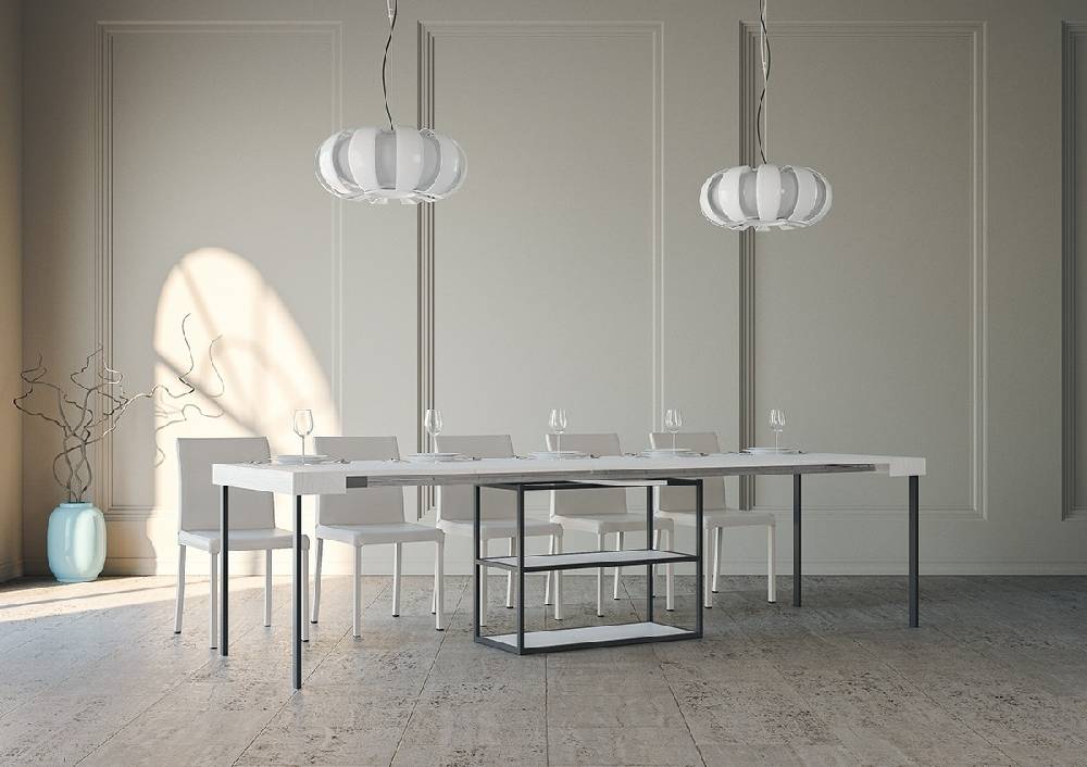 Itamoby Consolle Plano Bianco Frassino Telaio Antracite