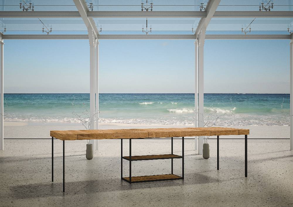 Itamoby Consolle Plano Premium Abete Tinto Telaio Antracite