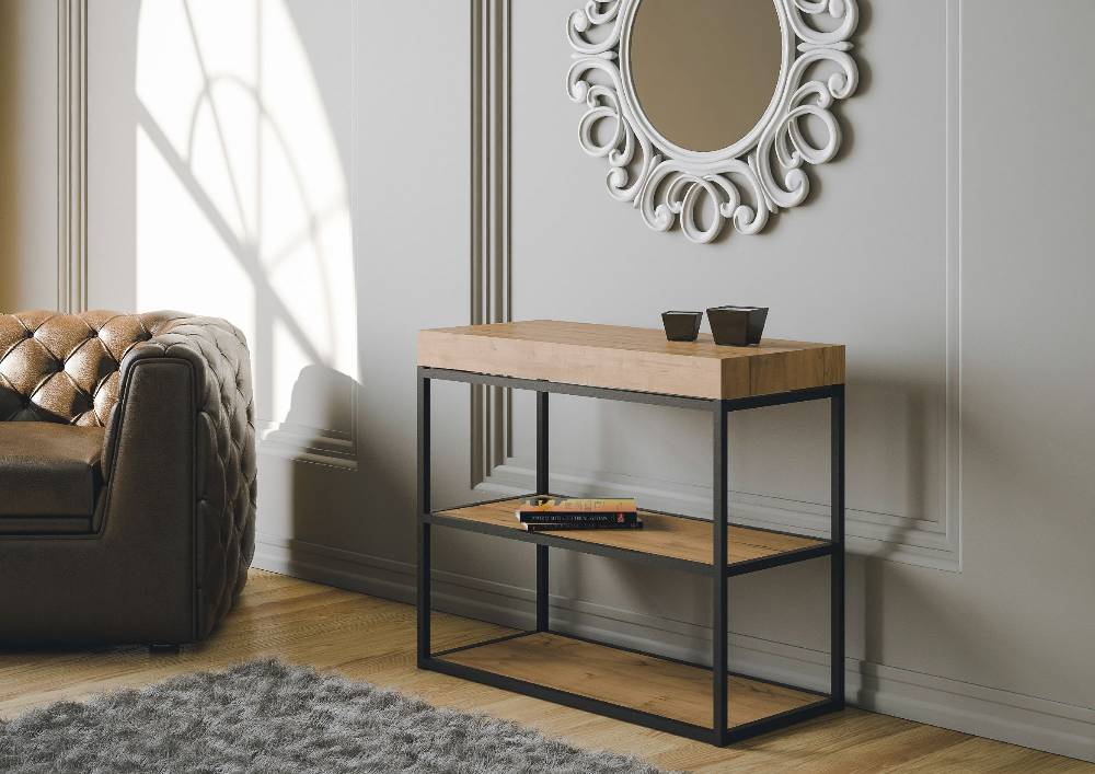 Itamoby Consolle Plano Premium Quercia Natura Telaio Antracite