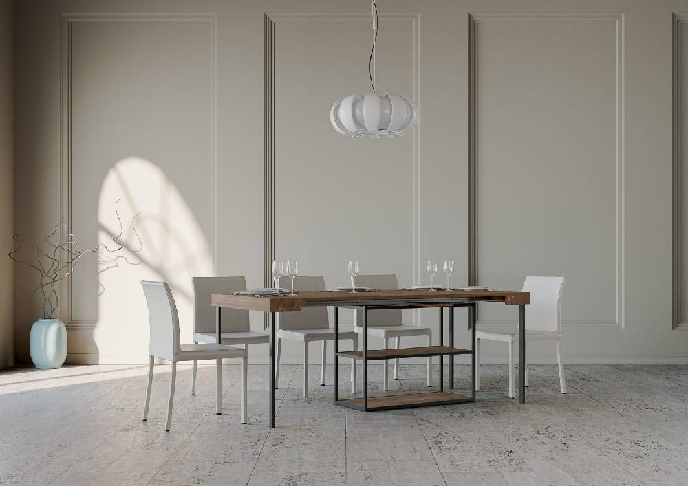 Itamoby Consolle Plano Small Abete Tinto Telaio Antracite