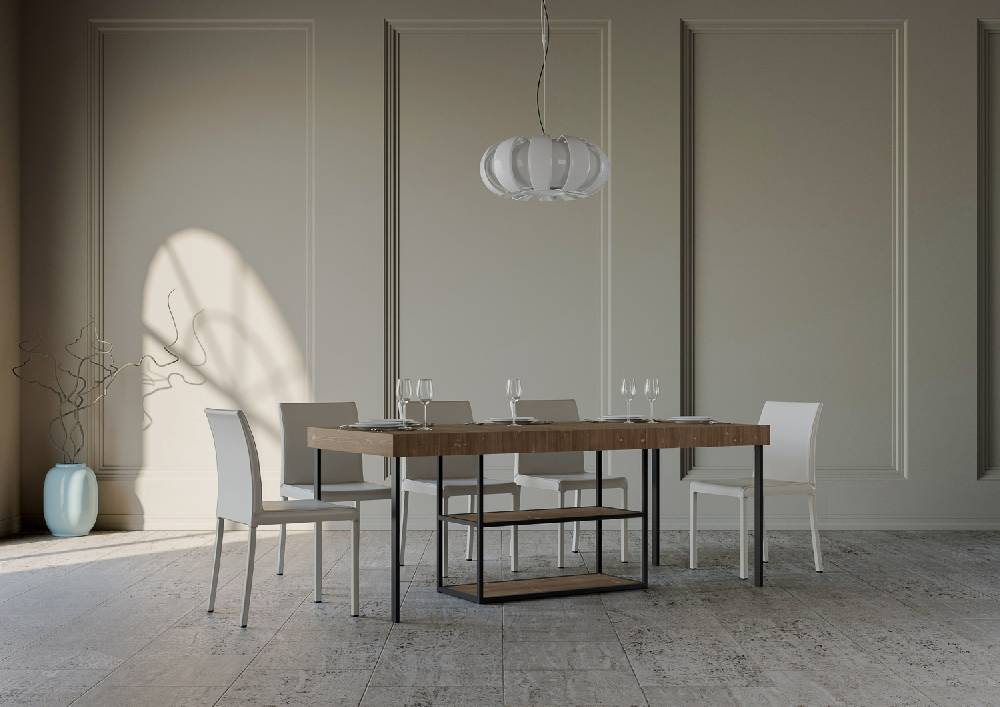 Itamoby Consolle Plano Small Premium Abete Tinto Telaio Antracite