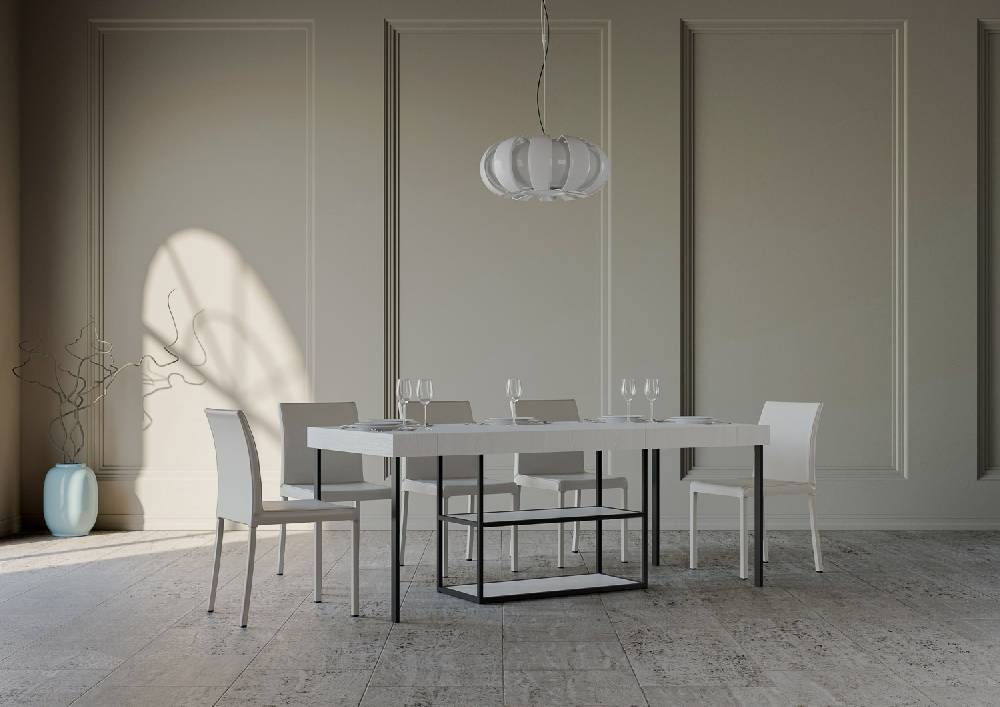 Itamoby Consolle Plano Small Premium Bianco Frassino Telaio Antracite