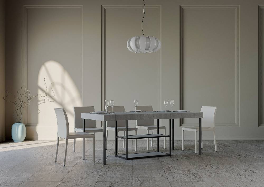 Itamoby Consolle Plano Small Premium Cemento Telaio Antracite