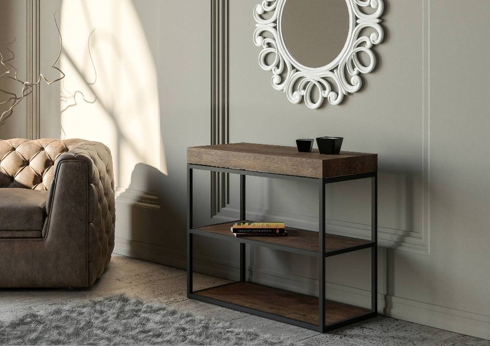 Itamoby Consolle Plano Small Premium Noce Telaio Antracite