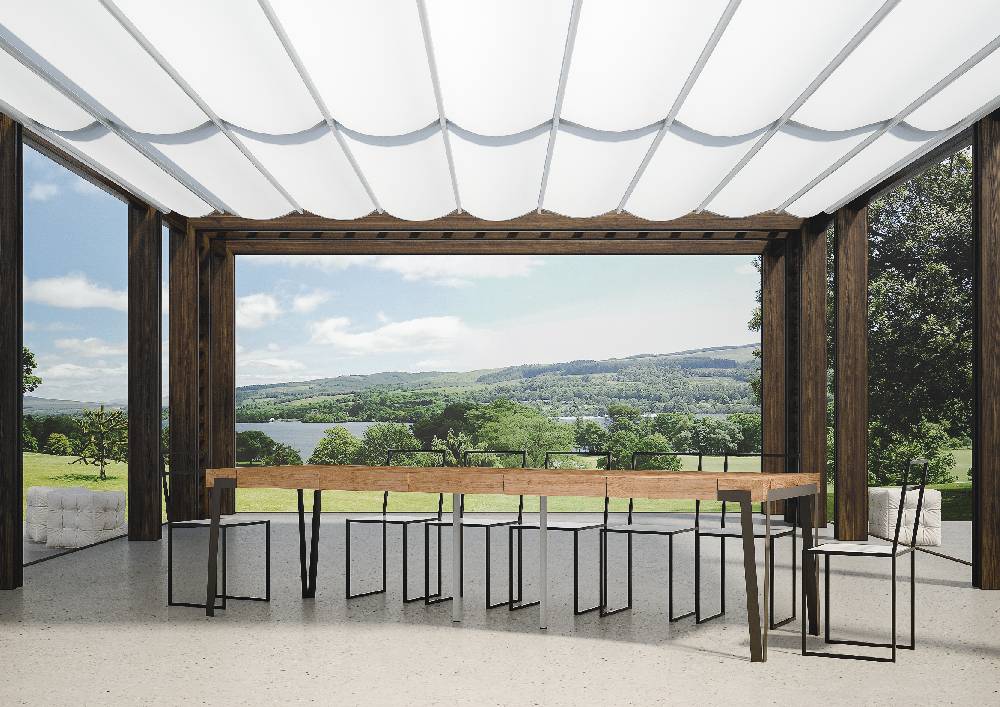 Itamoby Consolle Rio Premium Abete Tinto Telaio Antracite