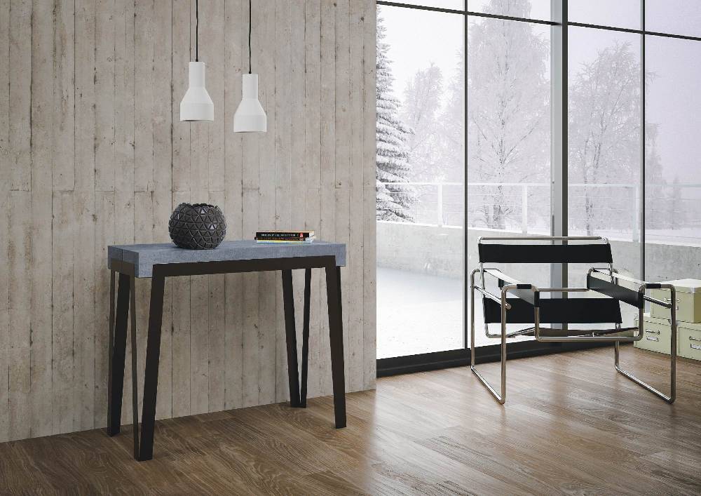 Itamoby Consolle Rio Premium Cemento Telaio Antracite