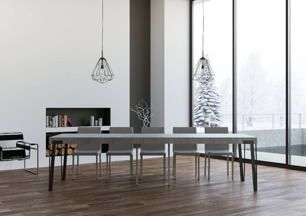 Itamoby Consolle Rio Premium Cemento Telaio Antracite